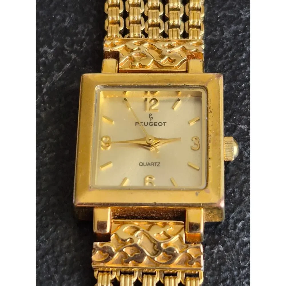 Peugeot‎ Women Gold Tone 5 Chain Bracelet Watch – Boho Retro Y2K Whimsy Classic